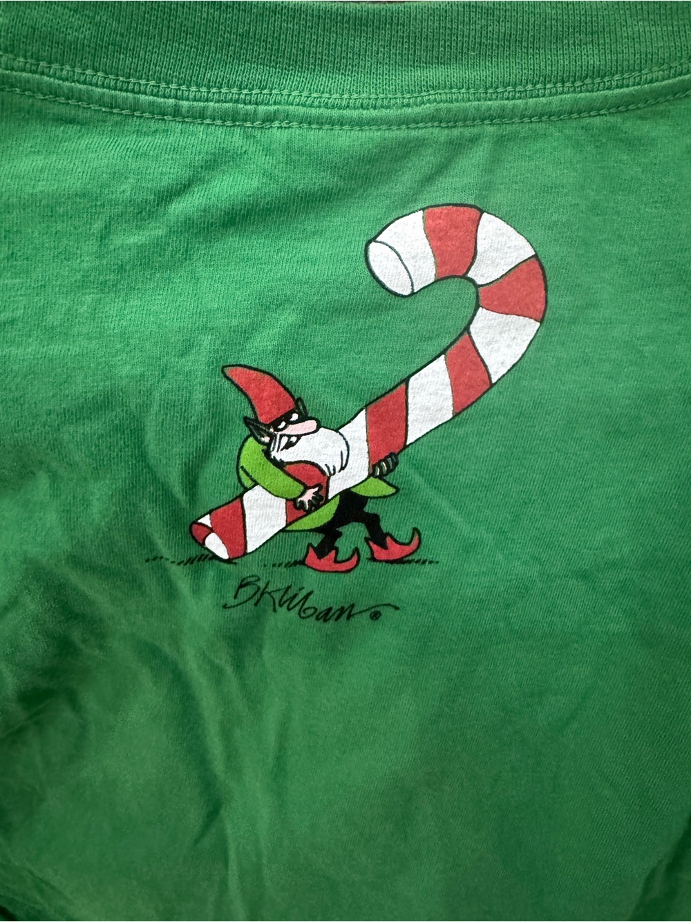 New B. Kliban Christmas Cat Candy Cane Crazy Shirts Hawaii Tee Wintergreen Dyed - Picture 8 of 11